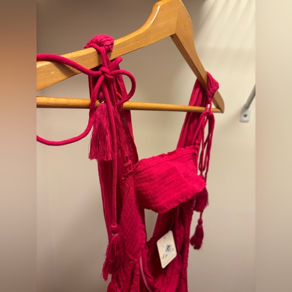 NWT Free People Santa Maria Maxi Pink Dress Size M Flow Ruffles Lace Detail - Picture 10 of 14